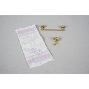 Rainbow High Dollhouse Towel Bar and Hook with Towel Replacement Part